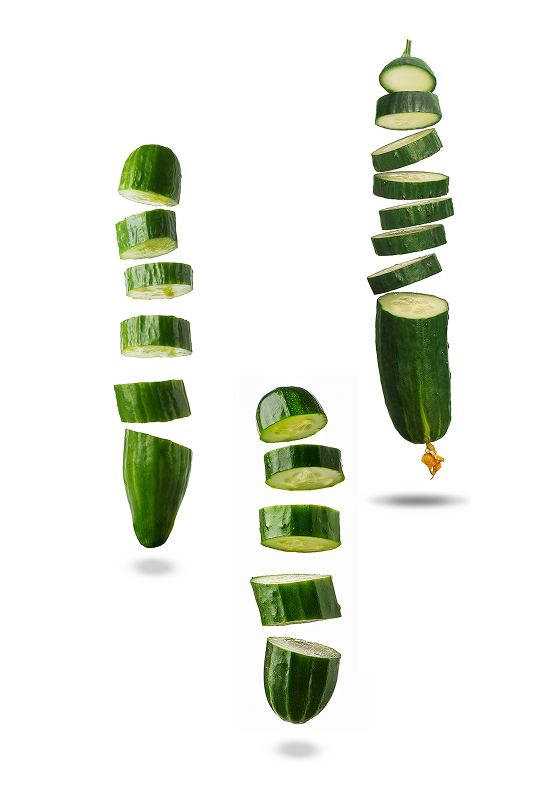 Sliced cucumbers